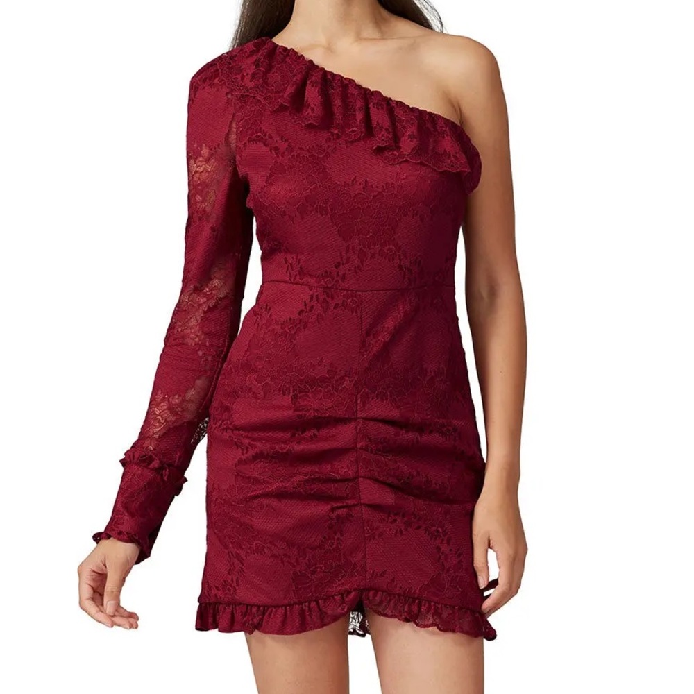 Alexis Lace Ilana One Shoulder Mini Dress
